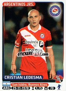 Sticker Cristian Ledesma - Fùtbol Argentino 2015 - Panini