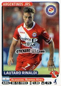 Sticker Lautaro Rinaldi - Fùtbol Argentino 2015 - Panini