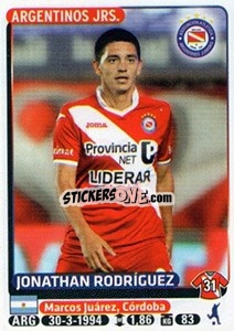 Sticker Jonathan Rodriguez - Fùtbol Argentino 2015 - Panini