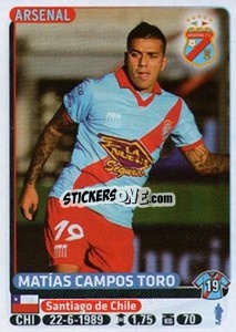 Cromo Matias Campos Toro - Fùtbol Argentino 2015 n. 35 - Panini