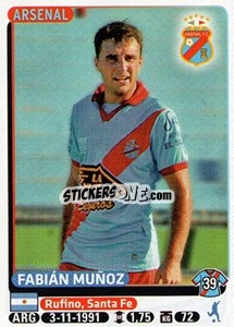 Cromo Fabian Muñoz - Fùtbol Argentino 2015 - Panini