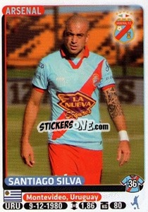 Cromo Santiago Silva - Fùtbol Argentino 2015 - Panini