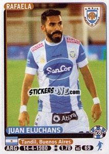 Cromo Juan Eluchans - Fùtbol Argentino 2015 - Panini