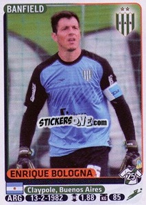 Sticker Enrique Bologna - Fùtbol Argentino 2015 - Panini
