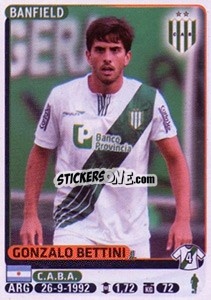 Figurina Gonzalo Bettini - Fùtbol Argentino 2015 - Panini