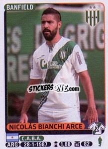 Cromo Nicolas Bianchi Arce - Fùtbol Argentino 2015 - Panini