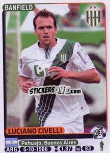 Sticker Luciano Civelli - Fùtbol Argentino 2015 n. 67 - Panini