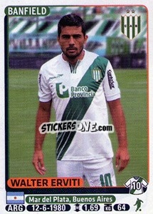 Cromo Walter Erviti - Fùtbol Argentino 2015 n. 71 - Panini