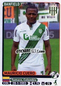 Sticker Mauricio Cuero - Fùtbol Argentino 2015 n. 74 - Panini