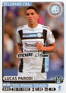 Sticker Lucas Parodi - Fùtbol Argentino 2015 n. 85 - Panini