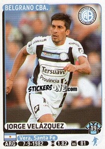Cromo Jorge Velazquez - Fùtbol Argentino 2015 - Panini