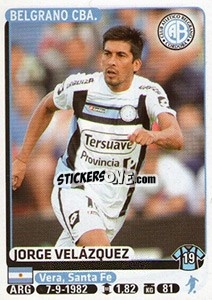Sticker Jorge Velazquez - Fùtbol Argentino 2015 n. 88 - Panini