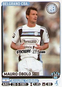 Figurina Mauro Obolo - Fùtbol Argentino 2015 - Panini