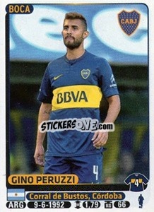 Figurina Gino Peruzzi - Fùtbol Argentino 2015 - Panini