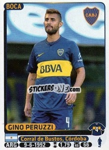 Cromo Gino Peruzzi - Fùtbol Argentino 2015 - Panini