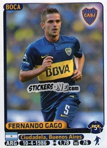 Sticker Fernando Gago - Fùtbol Argentino 2015 n. 101 - Panini