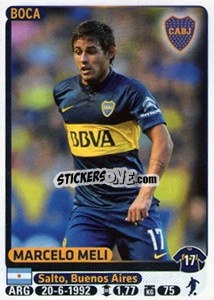 Cromo Marcelo Meli - Fùtbol Argentino 2015 - Panini