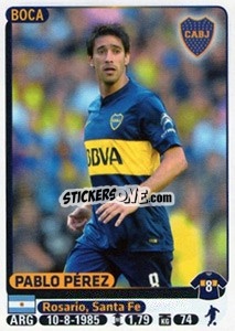 Sticker Pablo Perez - Fùtbol Argentino 2015 - Panini