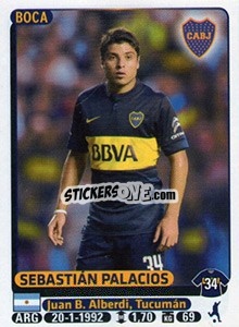 Cromo Sebastian Palacios - Fùtbol Argentino 2015 n. 105 - Panini