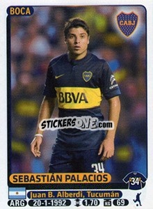 Figurina Sebastian Palacios - Fùtbol Argentino 2015 - Panini