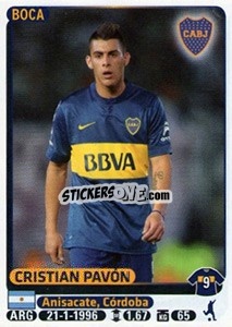Sticker Cristian Pavon - Fùtbol Argentino 2015 - Panini