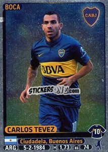Sticker Carlos Tevez - Fùtbol Argentino 2015 - Panini