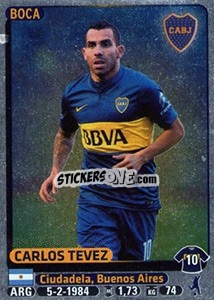 Sticker Carlos Tevez - Fùtbol Argentino 2015 n. 107 - Panini