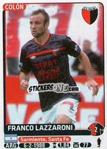 Sticker Franco Lazzaroni - Fùtbol Argentino 2015 - Panini
