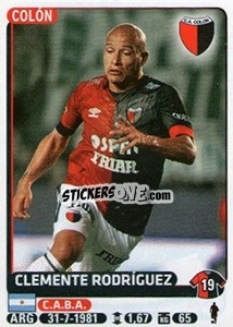 Sticker Clemente Rodriguez - Fùtbol Argentino 2015 - Panini