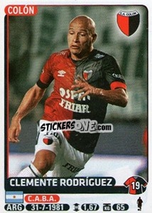 Cromo Clemente Rodriguez - Fùtbol Argentino 2015 - Panini