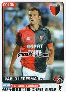 Cromo Pablo Ledesma - Fùtbol Argentino 2015 - Panini