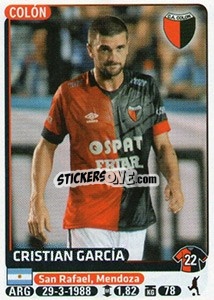 Cromo Cristian Garcia - Fùtbol Argentino 2015 - Panini