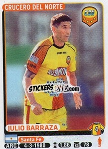 Sticker Julio Barraza - Fùtbol Argentino 2015 - Panini