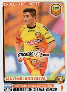 Sticker Maximiliano Oliva - Fùtbol Argentino 2015 - Panini