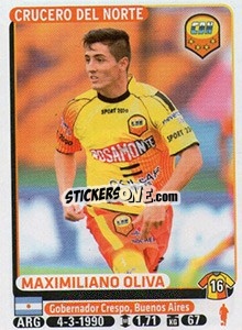 Figurina Maximiliano Oliva - Fùtbol Argentino 2015 n. 128 - Panini