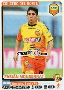 Sticker Fabian Monserrat - Fùtbol Argentino 2015 - Panini