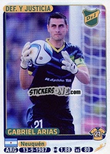 Cromo Gabriel Arias - Fùtbol Argentino 2015 - Panini