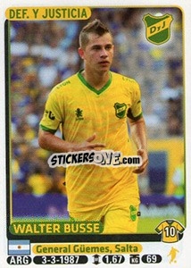 Sticker Walter Busse - Fùtbol Argentino 2015 - Panini