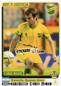 Sticker Ciro Rius - Fùtbol Argentino 2015 n. 151 - Panini