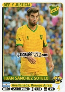Sticker Juan Sanchez Sotelo - Fùtbol Argentino 2015 n. 152 - Panini