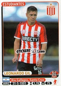 Sticker Leonardo Gil - Fùtbol Argentino 2015 n. 162 - Panini