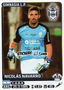 Cromo Nicolas Navarro - Fùtbol Argentino 2015 n. 170 - Panini