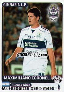 Figurina Maximiliano Coronel - Fùtbol Argentino 2015 - Panini