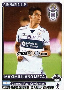 Cromo Maximiliano Meza - Fùtbol Argentino 2015 - Panini