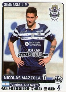 Sticker Nicolas Mazzola - Fùtbol Argentino 2015 n. 181 - Panini
