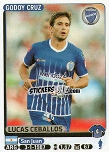 Sticker Lucas Ceballos - Fùtbol Argentino 2015 n. 187 - Panini