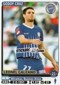 Sticker Leonel Galeano - Fùtbol Argentino 2015 - Panini
