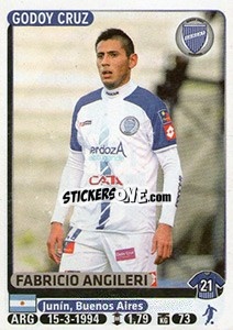 Sticker Fabricio Angileri - Fùtbol Argentino 2015 n. 191 - Panini