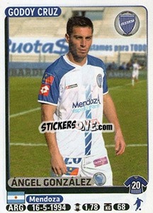 Sticker Angel Gonzalez - Fùtbol Argentino 2015 - Panini