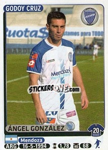 Figurina Angel Gonzalez - Fùtbol Argentino 2015 - Panini